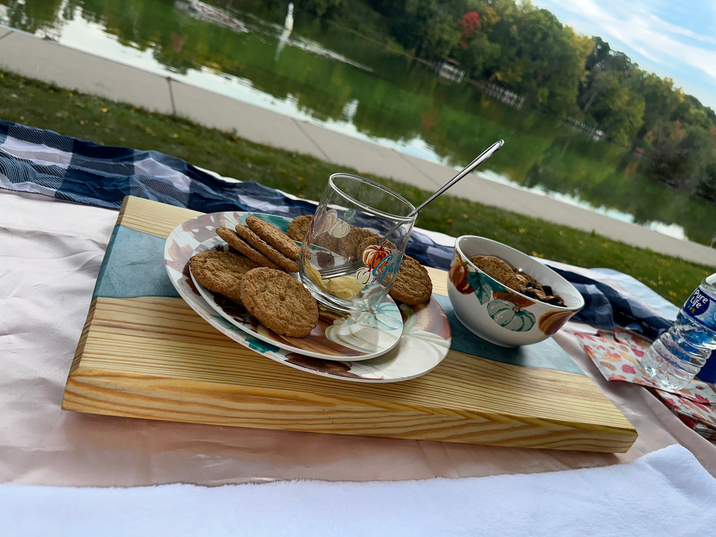 River, theme, charcuterie, board
