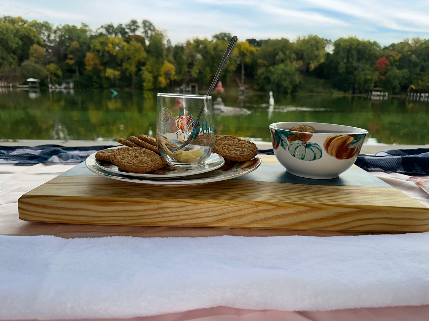 River, theme, charcuterie, board