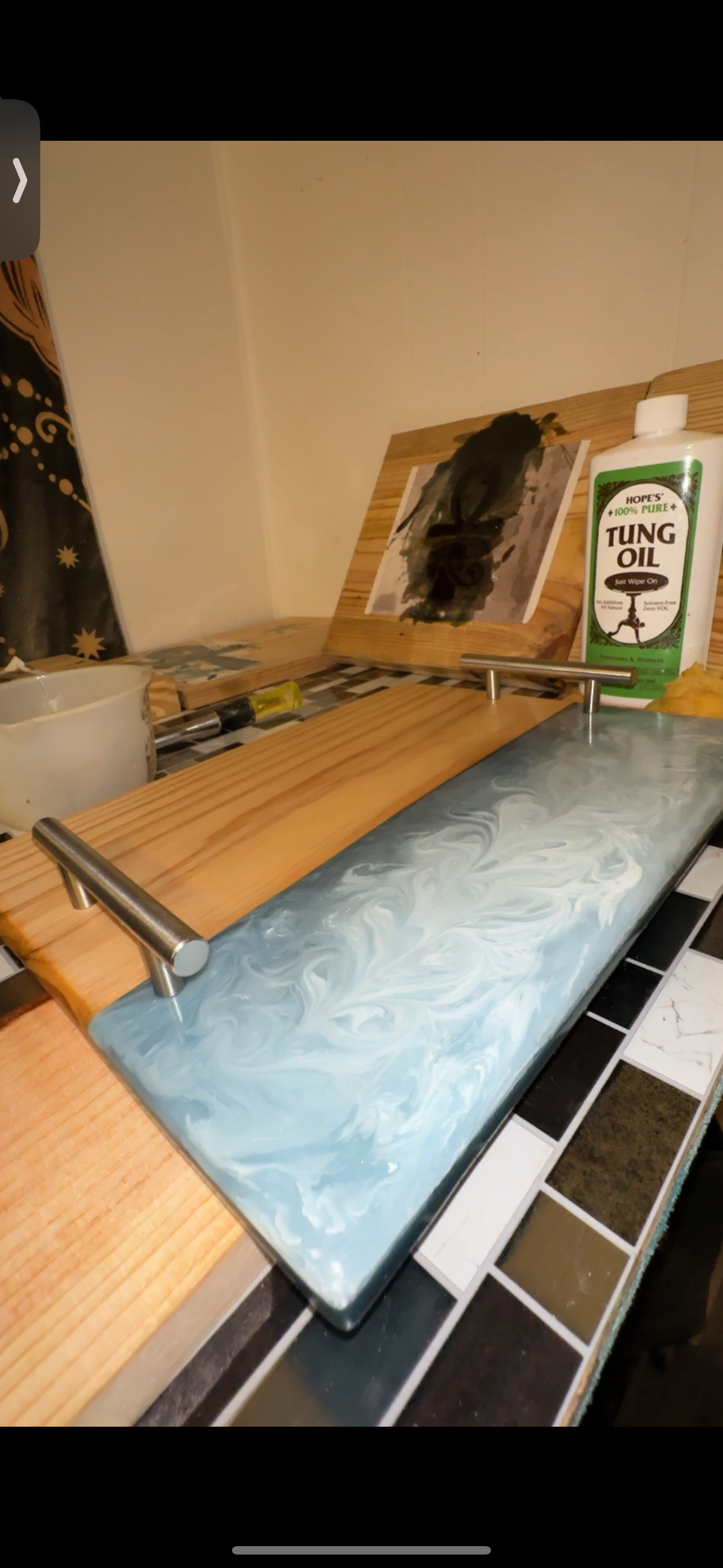 Epoxy and wood serving tray