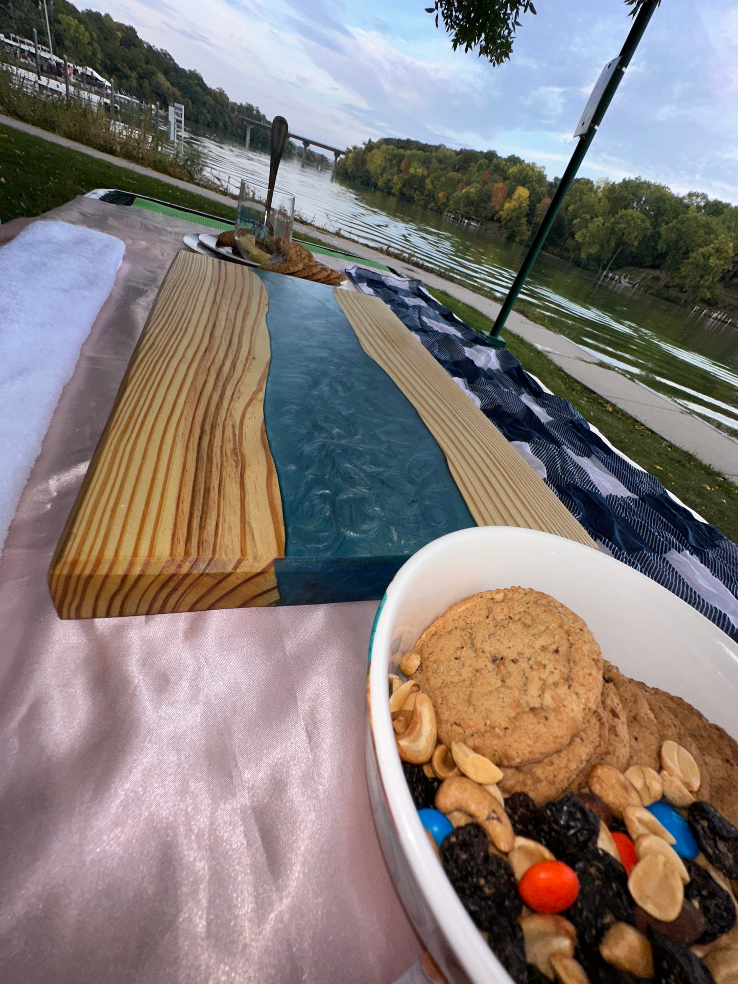 River, theme, charcuterie, board