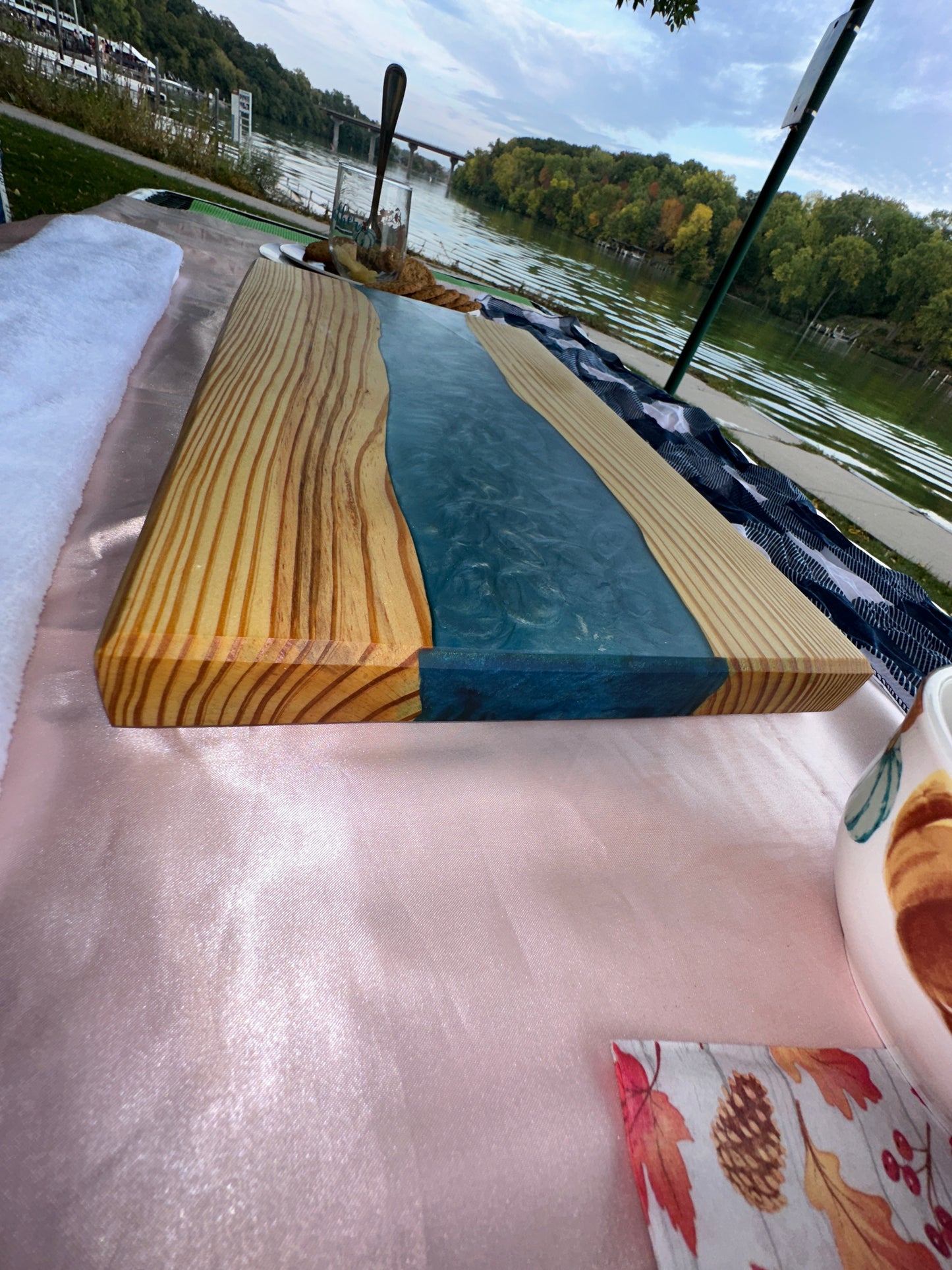 River, theme, charcuterie, board