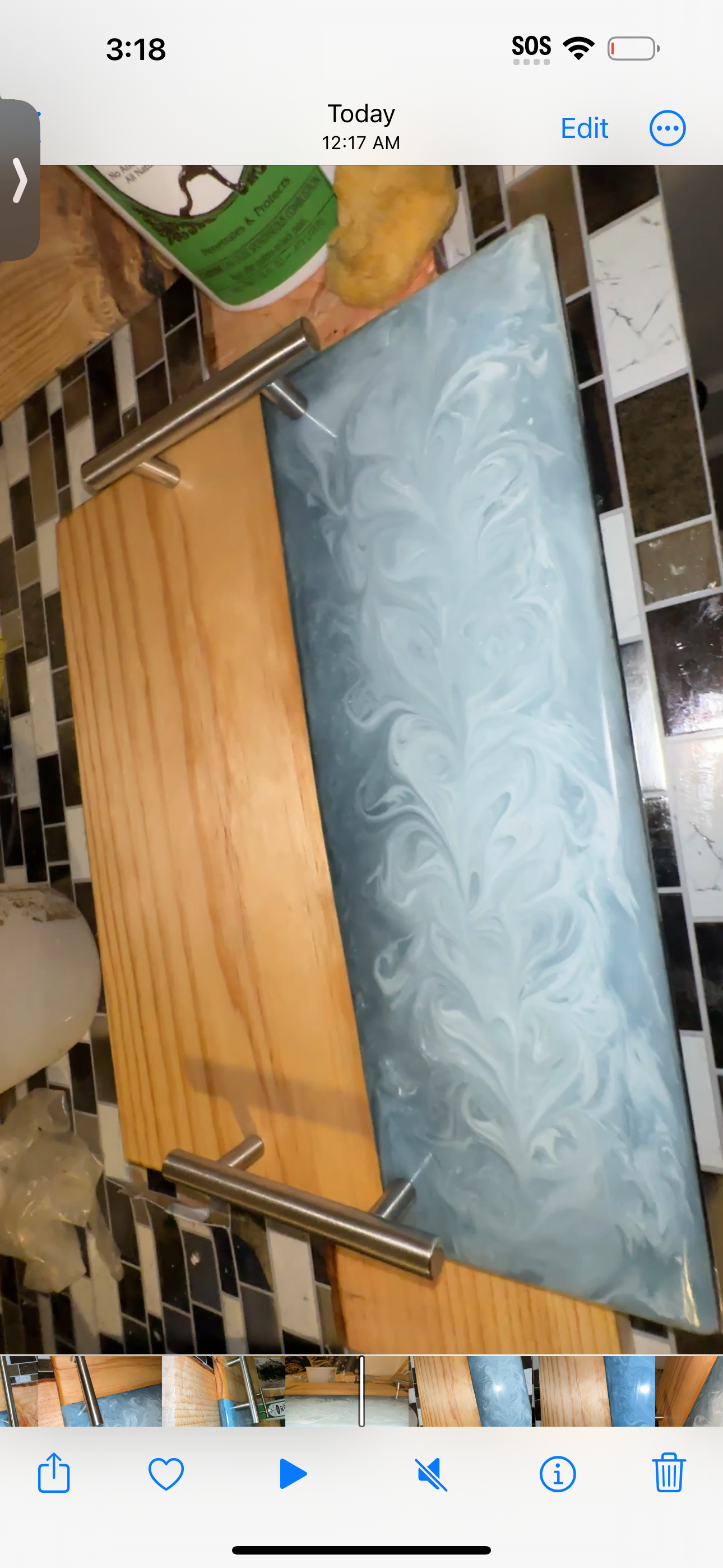 Epoxy and wood serving tray