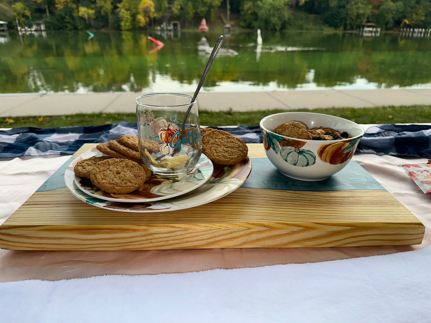 River, theme, charcuterie, board