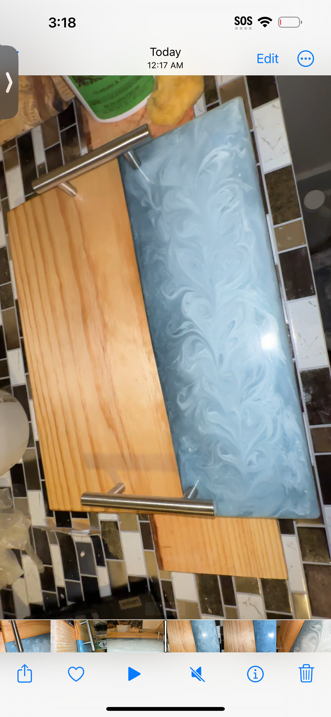 Epoxy and wood serving tray