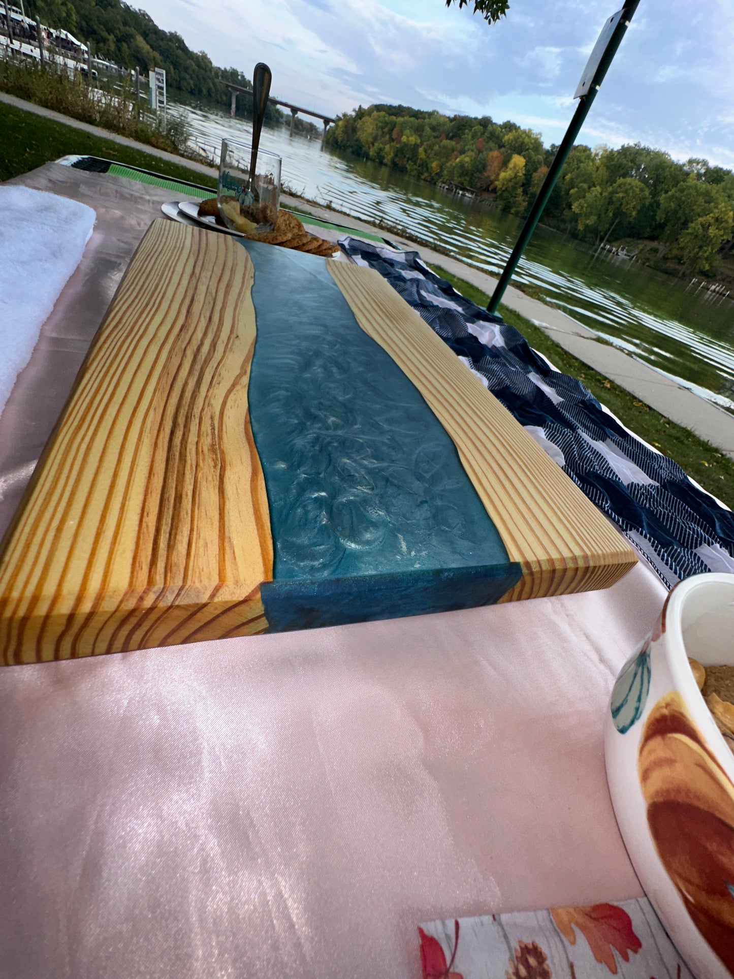 River, theme, charcuterie, board