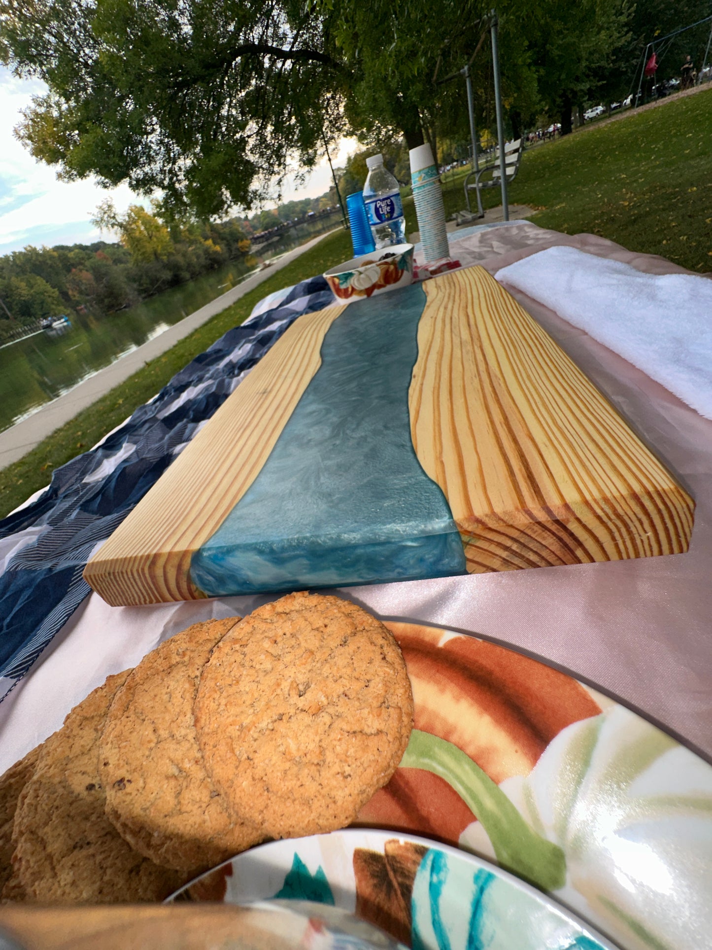 River, theme, charcuterie, board