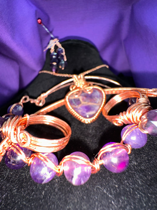 Amethyst, full jewelry, set