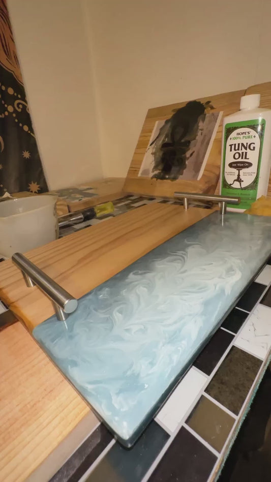 Epoxy and wood serving tray